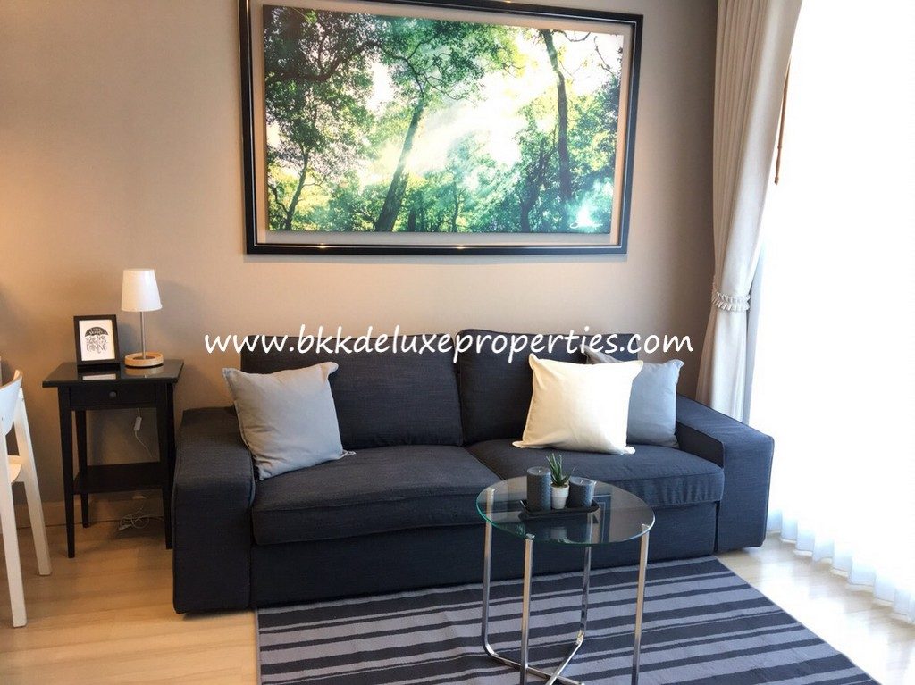 Sukhumvit Plus. Bkkdeluxe Bangkok Renovated Condo For Rent Phra Khanong Living Room View